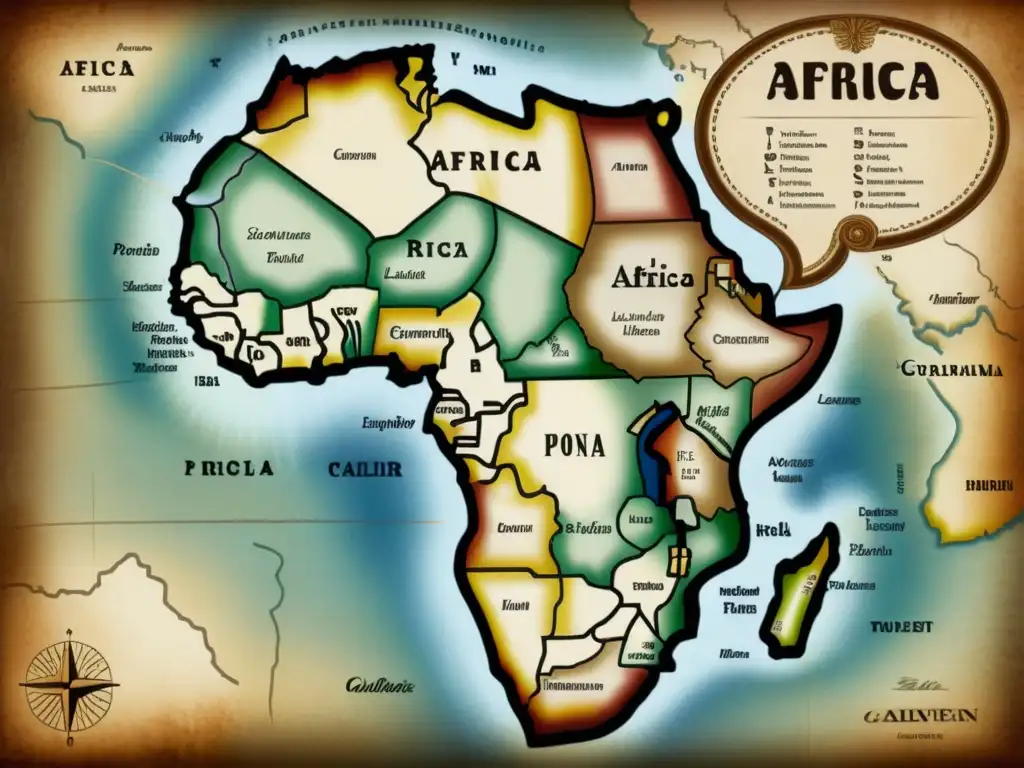 Un antiguo mapa de África, resaltando la diversidad lingüística y tonal