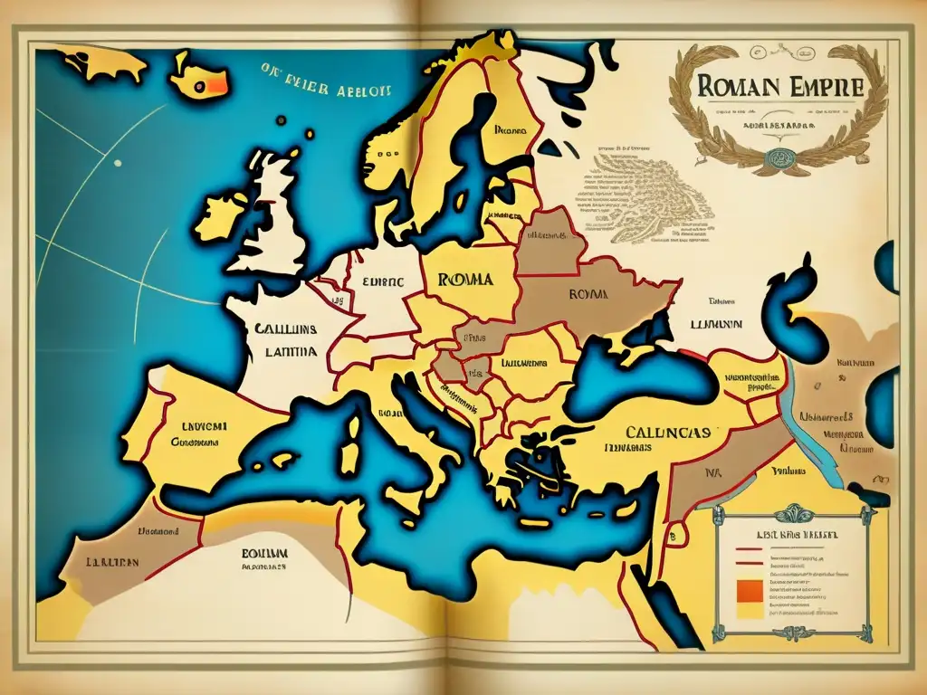 Un antiguo mapa del Imperio Romano que muestra la evolución de las lenguas romances