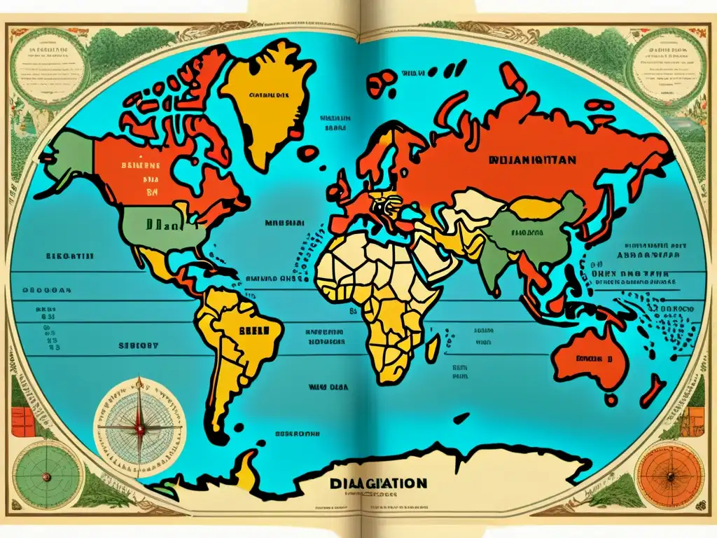 Un antiguo mapa del mundo muestra la rica variedad lingüística influenciada por la migración a lo largo de la historia