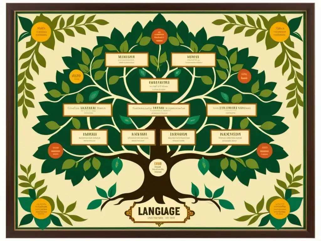 Un árbol genealógico de lenguas muestra el grupo sinotibetano y sus relaciones comparativas