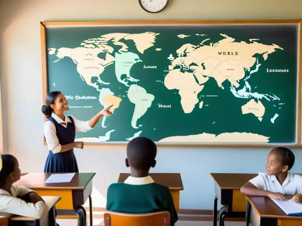 En esta atmósfera vintage, estudiantes participan en inmersión total para aprender idiomas, con actividades de conversación y lectura