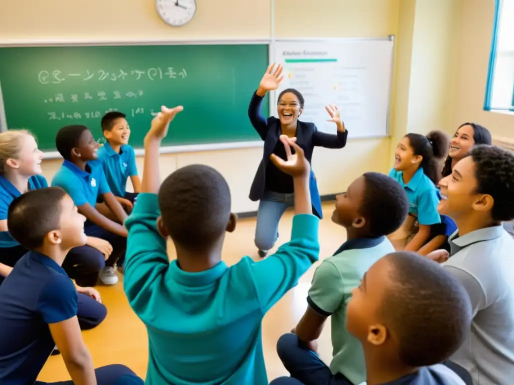 Clase de idiomas con Total Physical Response: energía y colaboración en un aula luminosa y dinámica