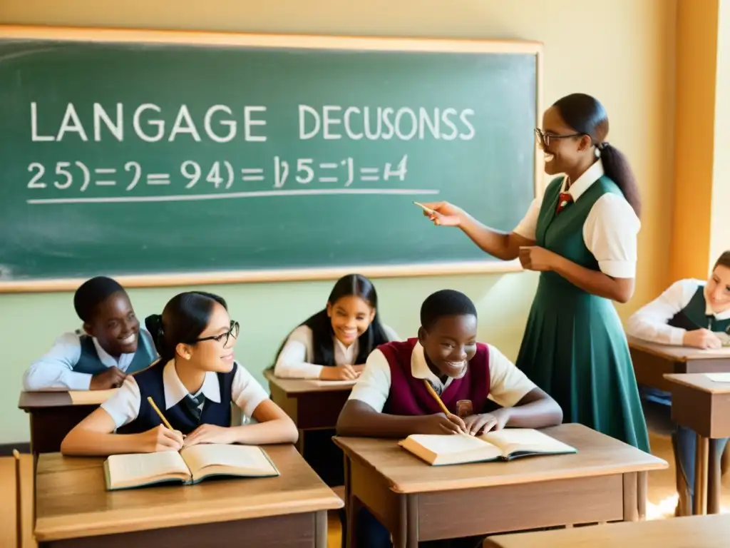 Clase de idiomas vintage: aprendizaje interactivo y nostálgico Clase vintage con estrategias enseñanza segundas lenguas