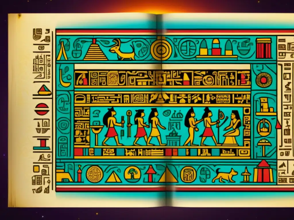 Una codex maya detallada en 8k muestra escenas de la vida diaria, ceremonias religiosas y observaciones astronómicas