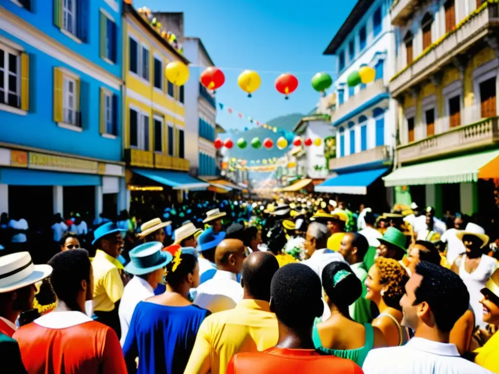 Una colorida celebración de carnaval en las bulliciosas calles de Río de Janeiro