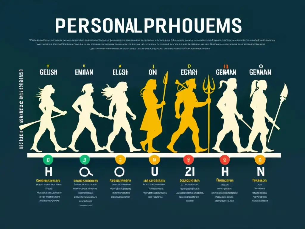 Comparativa pronombres personales lenguas germánicas: Ilustración detallada de la evolución de los pronombres personales en lenguas germánicas