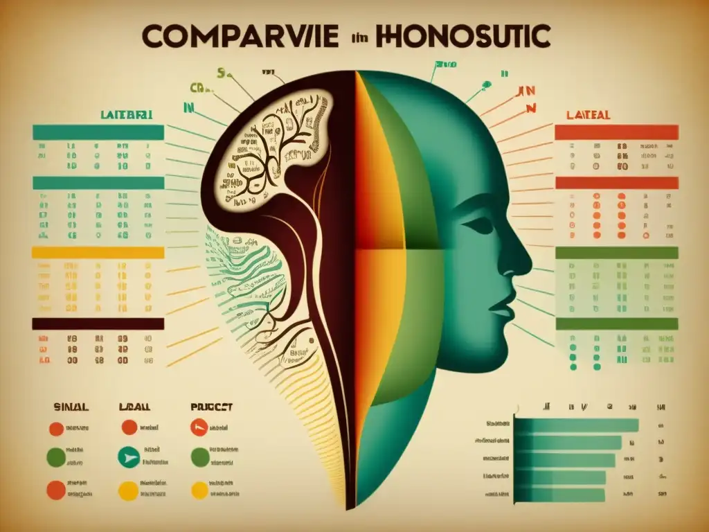 Carta comparativa de sonidos nasal y lateral en dialectos SinoTibetanos Detallada ilustración vintage de análisis sonidos lenguas SinoTibetanas, exuda sofisticación académica
