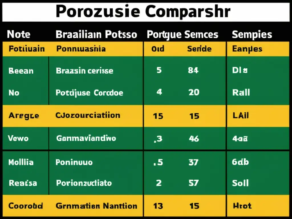 Comparación detallada del portugués brasileño y europeo, destacando similitudes y divergencias en vocabulario, gramática y pronunciación