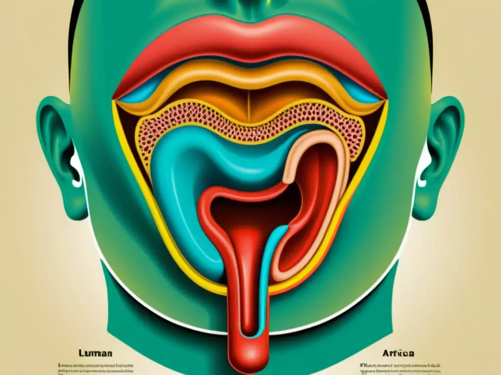 Detallada ilustración de la articulación semítica, exudando un aire de antigüedad académica