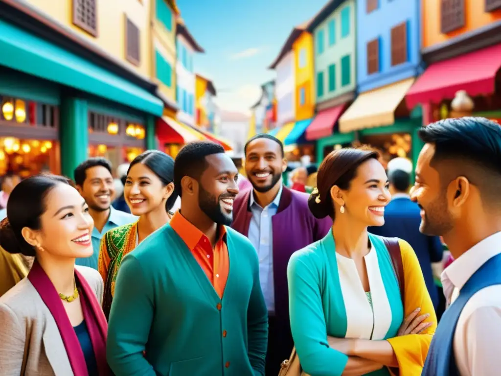 Diversidad cultural y lingüística en un animado mercado urbano