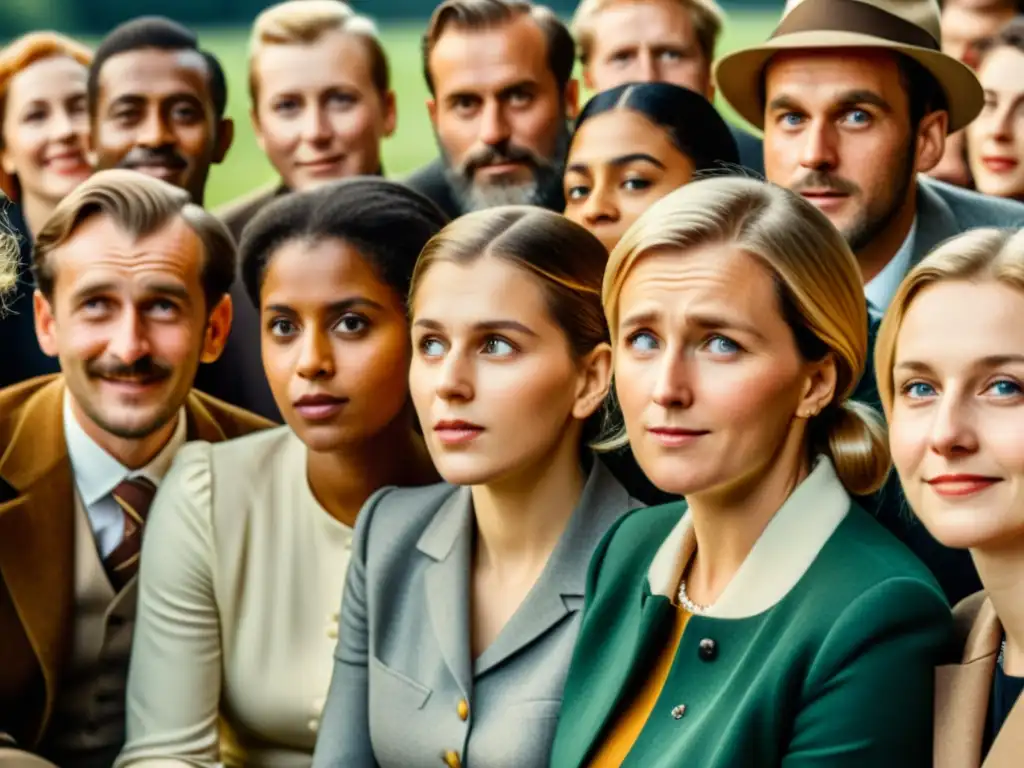 Diversidad de dialectos alemán: personas hablan con pasión, representando diferencias lingüísticas y culturales en una foto vintage 8k