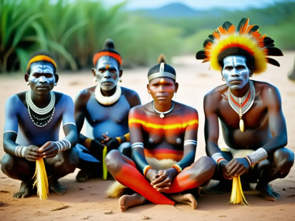 Imagen de la ceremonia tradicional de Yolngu, reflejando la rica herencia cultural y espiritual de las lenguas aborígenes Australia