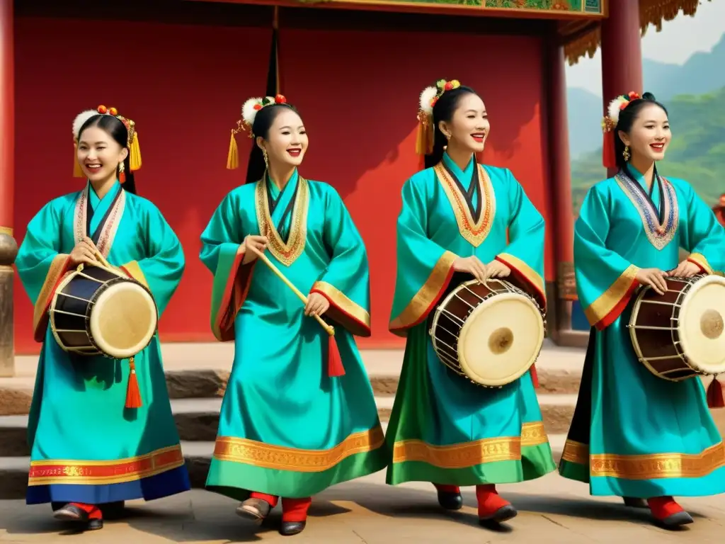 Influencia del Hakka en música: Imagen detallada vintage de actuación musical tradicional Hakka