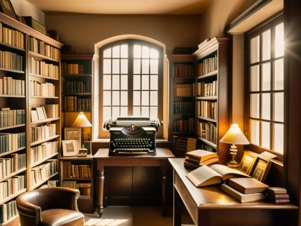 Una librería vintage en Rumanía, llena de libros antiguos y detalles de la tradición literaria de las lenguas romances de Rumanía