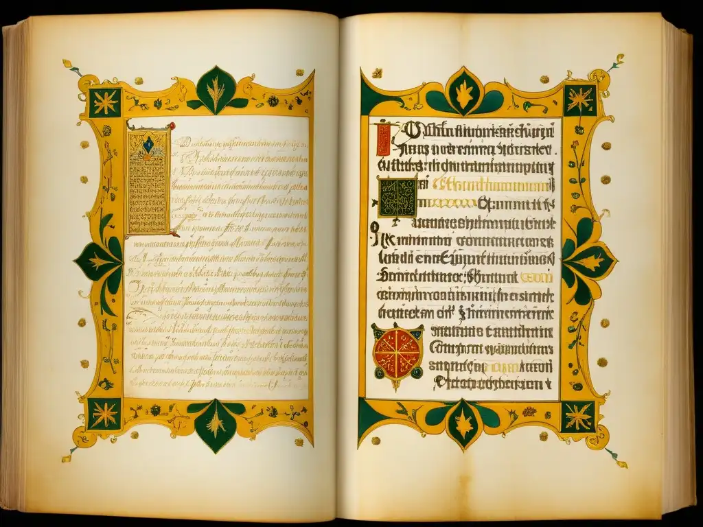 Manuscrito holandés antiguo con caligrafía y detalles ilustrativos, evolución del neerlandés a idioma