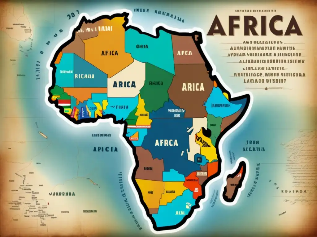 Mapa detallado de África con lenguas africanas en sus respectivos alfabetos, resaltando la diversidad lingüística