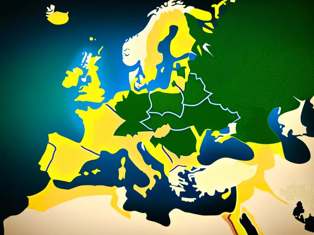 Mapa detallado de la ruta de los idiomas celtas en Europa, con ilustraciones de artefactos y monumentos celtas antiguos