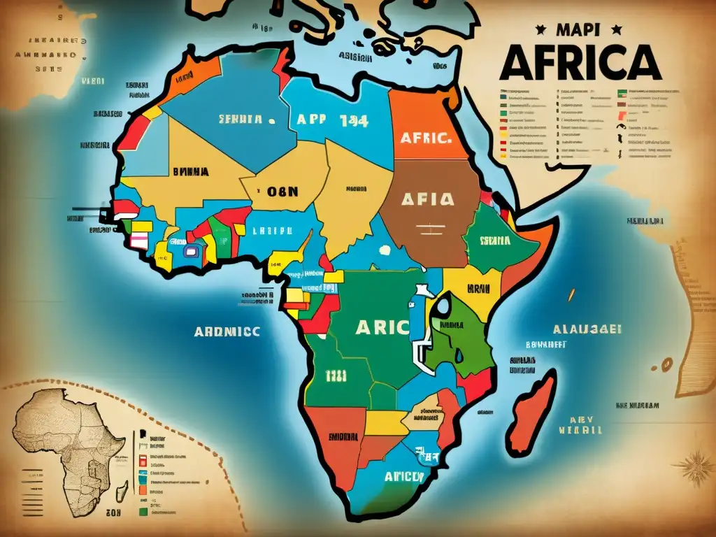 Un mapa vintage de África muestra la huella semítica en las lenguas y culturas del continente