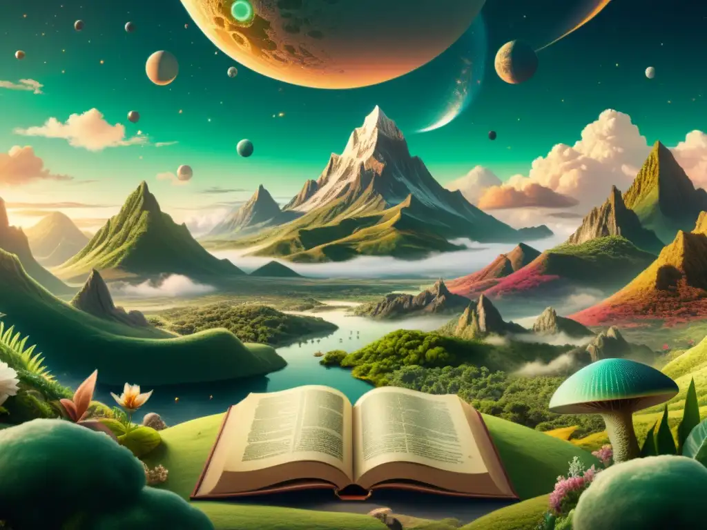 Un paisaje fantástico y misterioso con traducción literaria de mundos imaginarios