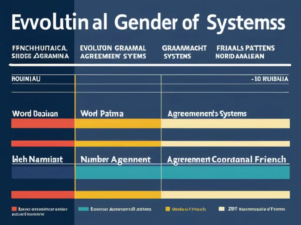 Evolución de sistemas de concordancia de género y número en francés y rumano, comparación detallada en gráficos y ejemplos textuales