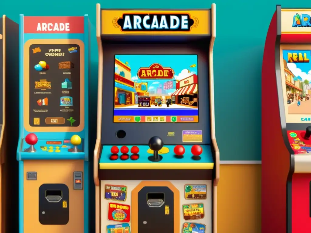 Sumérgete en la experiencia nostálgica de un gabinete arcade vintage con el juego para aprender idiomas en la pantalla