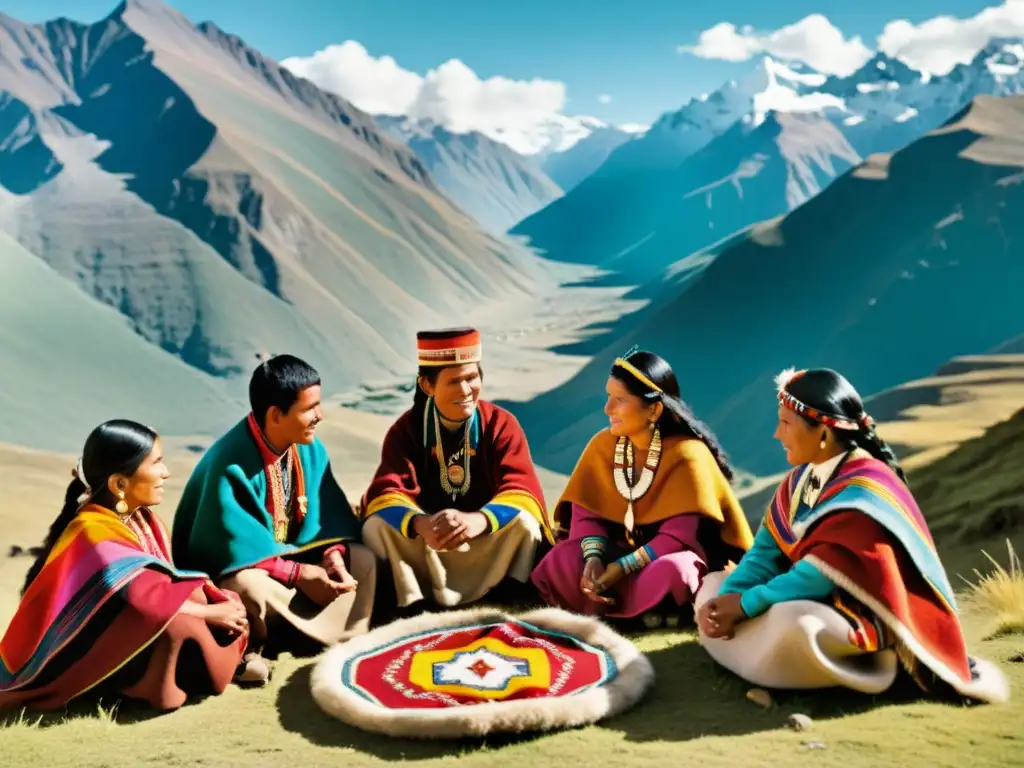 Una vibrante ceremonia quechua en los Andes de Cusco, capturando su riqueza cultural y el espíritu ancestral