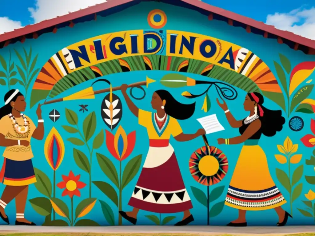 Vibrante mural de lenguas indígenas impacto español latinoamericano, destaca preservación cultural y diversidad de idiomas en América Latina