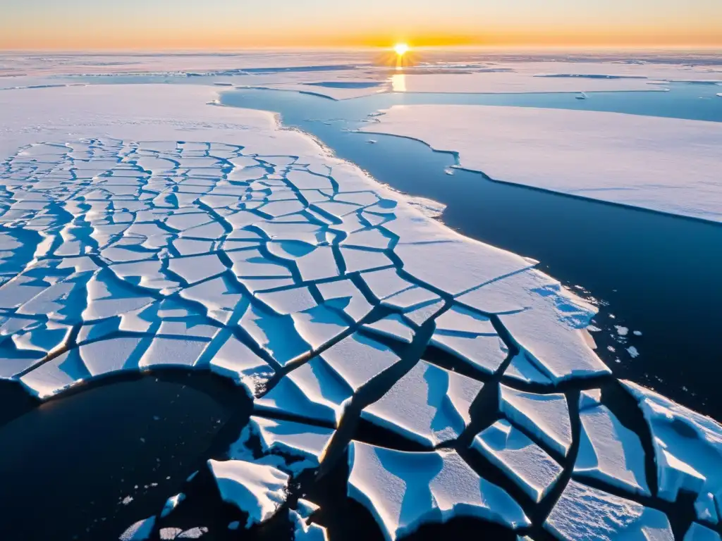 Vista aérea de paisaje nevado en el Ártico con asentamiento Inuit, resalta su belleza y desarrollo lingüístico