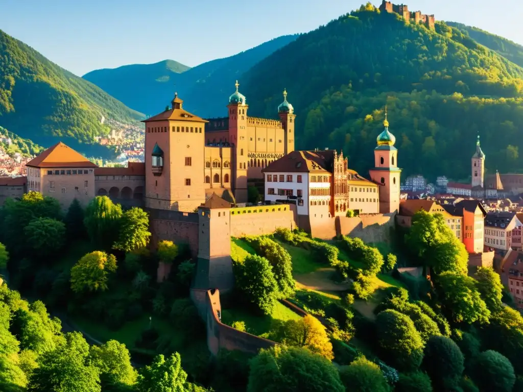 Vista impresionante del castillo de Heidelberg en la histórica ciudad de Heidelberg, Alemania